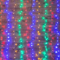 Гирлянда светодиодная "Светодиодный Дождь" 1.5х1.5м 144LED мультиколор 12Вт 230В IP20 свечение с динамикой с контроллером провод прозр. Neon-Night 235-039 - УПС инжиниринг