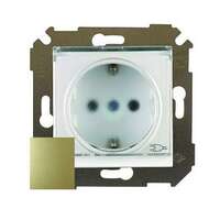 Розетка 1-м СП Simon34 16А IP44 с заземл. защ. шторки с крышкой механизм бронз. Simon 34445-036 - УПС инжиниринг