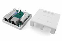 Розетка компьютерная 2-м ОП SB1-2-8P8C-C5e-SH-WH RJ45 (8P8C) кат.5E экранир. Dual IDC Hyperline 430233 - УПС инжиниринг