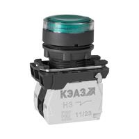 Кнопка КМЕ4611мЛ-24В-зеленый-1но+1нз-цилиндр-индикатор-IP65 КЭАЗ 291156 - УПС инжиниринг