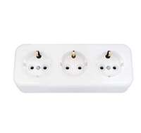 Розетка 3-м ОП 16А IP20 с заземл. бел. Bylectrica РА16-243 - УПС инжиниринг