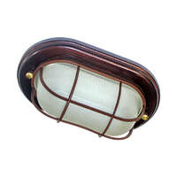 Светильник НПП 03-60-022 "Самарканд" 1402 IP65 овал малый матов./корпус с решеткой дерево венге (инд. упак.) Элетех 1005500983 - УПС инжиниринг