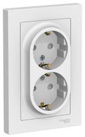 Розетка двойная AtlasDesign с заземл. со шторками 16А в сборе лотос SE ATN001326 - УПС инжиниринг