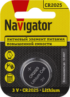 Элемент питания литиевый CR2025 93 822 NBT-CR2025-BP1 (блист.1шт) NAVIGATOR 93822 - УПС инжиниринг