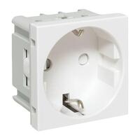 Розетка 1-м 2мод. C-Line РКС-20-30-П 45х45 с заземл. бел. EKF E2MR16-028-10 - УПС инжиниринг