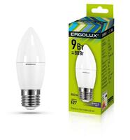 Лампа светодиодная LED-C35-9W-E27-6К Свеча 9Вт E27 6500К 172-265В Ergolux 13172 - УПС инжиниринг