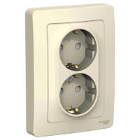Розетка 2-м СП Blanca 16А IP20 250В с заземл. защ. шторки молоч. SE BLNRS001122 - УПС инжиниринг