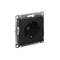 Розетка AtlasDesign 16А с заземл. быстрозажим. клем. механизм карбон SE ATN001043S - УПС инжиниринг