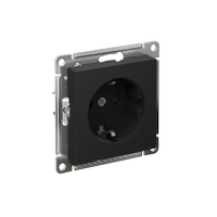 Розетка AtlasDesign 16А с заземл. защ. шторки быстрозажим. клем. механизм карбон SE ATN001045S - УПС инжиниринг