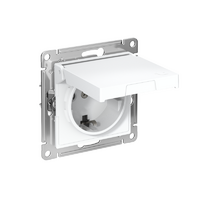 Розетка AtlasDesign 16А IP20 с заземл. защ. шторки с крышкой быстрозажим. клем. механизм бел. SE ATN000146S - УПС инжиниринг