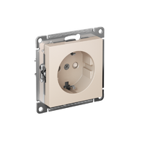 Розетка AtlasDesign 16А с заземл. защ. шторки быстрозажим. клем. механизм беж. SE ATN000245S - УПС инжиниринг