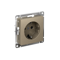 Розетка AtlasDesign 16А с заземл. быстрозажим. клем. механизм шампань SE ATN000543S - УПС инжиниринг