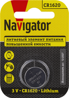 Элемент питания литиевый CR1620 93 827 NBT-CR1620-BP1 (блист.1шт) NAVIGATOR 93827 - УПС инжиниринг