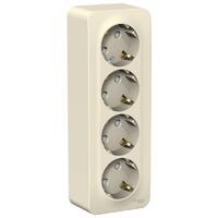 Розетка 4-м ОП Blanca 16А IP20 250В с заземл. защ. шторки с изолир. пластиной молоч. SE BLNRA011412 - УПС инжиниринг