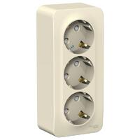 Розетка 3-м ОП Blanca 16А IP20 250В с заземл. защ. шторки с изолир. пластиной молоч. SE BLNRA011312 - УПС инжиниринг