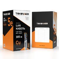 Кабель витая пара F/UTP 4х2х24AWG(0.51мм) кат.5E PVC TOKOV PRO Fluke tested (м) TOKOV ELECTRIC TKP-C06-F42-5E-305-PVC - УПС инжиниринг
