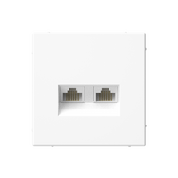 Розетка компьютерная 2-м ArtGallery RJ45 + RJ45 кат.5E механизм бел. SE GAL000185 - УПС инжиниринг