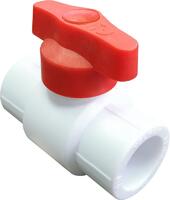 Кран шаровой 20 полупроходной с красн. ручкой (100/20) бел. VALFEX 20255020R - УПС инжиниринг