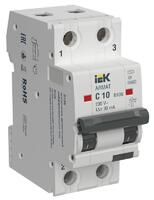 Выключатель автоматический дифференц. тока B10N 2P C10 30мА тип AC ARMAT IEK AR-B10N-2-C010C030 - УПС инжиниринг