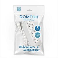 Удлинитель 4х5м с заземл. 16А IP20 3.5кВт ПВС 3х1 бел. DOMTOK 2397 - УПС инжиниринг