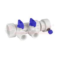 Коллектор PPR с отсечными син. кранами и воздух-ком 40х20 8 выходов (15/1) бел. K VALFEX 111134008 - УПС инжиниринг