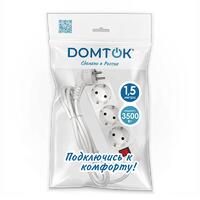 Удлинитель 3х1.5м с заземл. 16А IP20 3.5кВт ПВС 3х1 с выкл. бел. DOMTOK 2379 - УПС инжиниринг