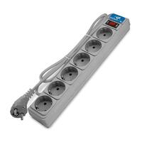 Удлинитель с сетевым фильтром 6х3м с заземл 10А IP20 2.2кВт ПВС 3х1 с выкл. сер. DOMTOK 2519 - УПС инжиниринг