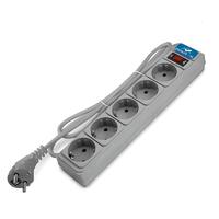 Удлинитель с сетевым фильтром 5х3м с заземл 10А IP20 2.2кВт ПВС 3х1 с выкл. сер. DOMTOK 2533 - УПС инжиниринг