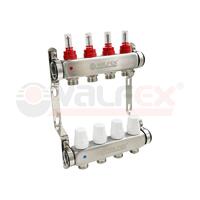 Блок коллекторов 1дюйм х 3 вых. евроконус 3/4дюйм с расходомером нерж. сталь (2) К VALFEX VF.584.0603 - УПС инжиниринг