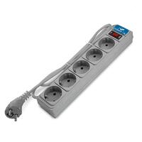 Удлинитель с сетевым фильтром 5х1.8м с заземл 10А IP20 2.2кВт ПВС 3х1 с выкл. сер. DOMTOK 2532 - УПС инжиниринг