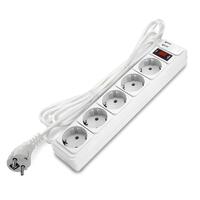 Удлинитель с сетевым фильтром 5х3м с заземл 10А 2.2кВт IP20 2хUSB ПВС 3х1 с выкл. бел. DOMTOK 2565 - УПС инжиниринг