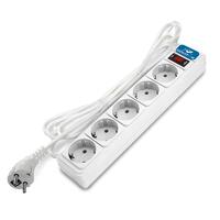 Удлинитель с сетевым фильтром 5х5м с заземл 10А IP20 2.2кВт ПВС 3х1 с выкл. бел. DOMTOK 2529 - УПС инжиниринг