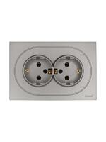 Розетка 2-м СП OSEN с заземл. ПБТ механизм сер. матов. LEZARD 743-7400-127B - УПС инжиниринг