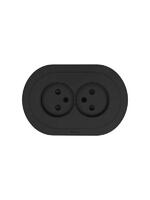 Розетка 2-м СП OSEN без заземл. ПБТ круглая механизм черн. бархат LEZARD 744-4200-128B - УПС инжиниринг