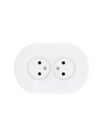 Розетка 2-м СП OSEN без заземл. ПБТ круглая бел. LEZARD 744-0200-128B - УПС инжиниринг