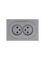 Розетка 2-м СП OSEN без заземл. ПБТ механизм сер. матов. LEZARD 743-7400-128B - УПС инжиниринг