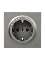 Розетка 1-м ОП LETO с заземл. ПБТ платина LEZARD 752-3500-122B - УПС инжиниринг