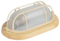 Светильник "Кантри" НБО 04-60-012 max 60Вт E27 IP54 232х140 овал дерево/стекло решетка орех ЭРА Б0048417 - УПС инжиниринг