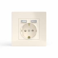 Розетка 1-м СП Pixel с заземл. с 2-мя заряд. устр. USB тип A+A механизм беж. TOKOV ELECTRIC TKE-PX-R1U2A-C02 - УПС инжиниринг