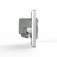 Розетка 1-м СП Pixel IP20 с заземл. с 2-мя заряд. устр. USB тип A+C механизм алюм. TOKOV ELECTRIC TKE-PX-R1U2AC-C03 - УПС инжиниринг