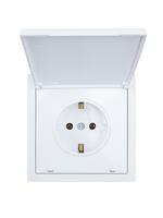 Розетка 1-мест. с/з с крышкой СП ZIMA 16А ПБТ безвинт. зажим бел. LEZARD 704-0288-123BQC - УПС инжиниринг