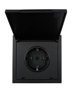 Розетка 1-мест. с/з с крышкой ПБТ СП ZIMA IP20 16А безвинт. зажим черн. бархат LEZARD 704-4288-123BQC - УПС инжиниринг