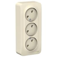 Розетка 3-м ОП Blanca 16А IP20 250В без заземл. без защ. шторок с изолир. пластиной молоч. SE BLNRA000312 - УПС инжиниринг