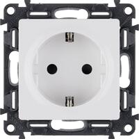 Розетка 1-м СП Valena Life 16А IP20 250В 2P+E защ. шторки безвинтов. клеммы с лицев. панелью механизм бел. Leg 753420 - УПС инжиниринг