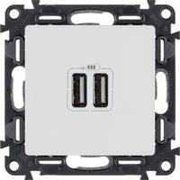 Розетка USB 2-м Valena Life 240В/5В 2400мА с лицев. панелью механизм бел. Leg 753412 - УПС инжиниринг