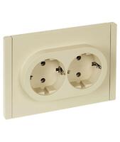 Розетка 2-м СП FORTE&PIANO FP424 16А с заземл. без защ. шторок безвинт. крепл. ваниль IEK FP-R21-16-1-K10 - УПС инжиниринг
