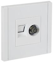 Розетка 2-м TV+RJ45 кат.5E FORTE&PIANO FP236 бел. IEK FP-AK20-1-K01 - УПС инжиниринг
