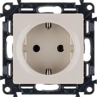 Розетка 1-м СП Valena Life 16А IP2X 250В 2P+E безвинтов. клеммы с лицев. панелью механизм сл. кость Leg 753521 - УПС инжиниринг
