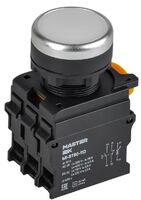 Кнопка d22мм 1НО+1НЗ MASTER с подсветкой бел. IEK MI-BT60-11D-3-12-K01 - УПС инжиниринг