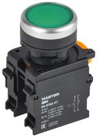 Кнопка d22мм 1НО+1НЗ MASTER с фиксацией зел. IEK MI-BT60-11T-3-21-K06 - УПС инжиниринг